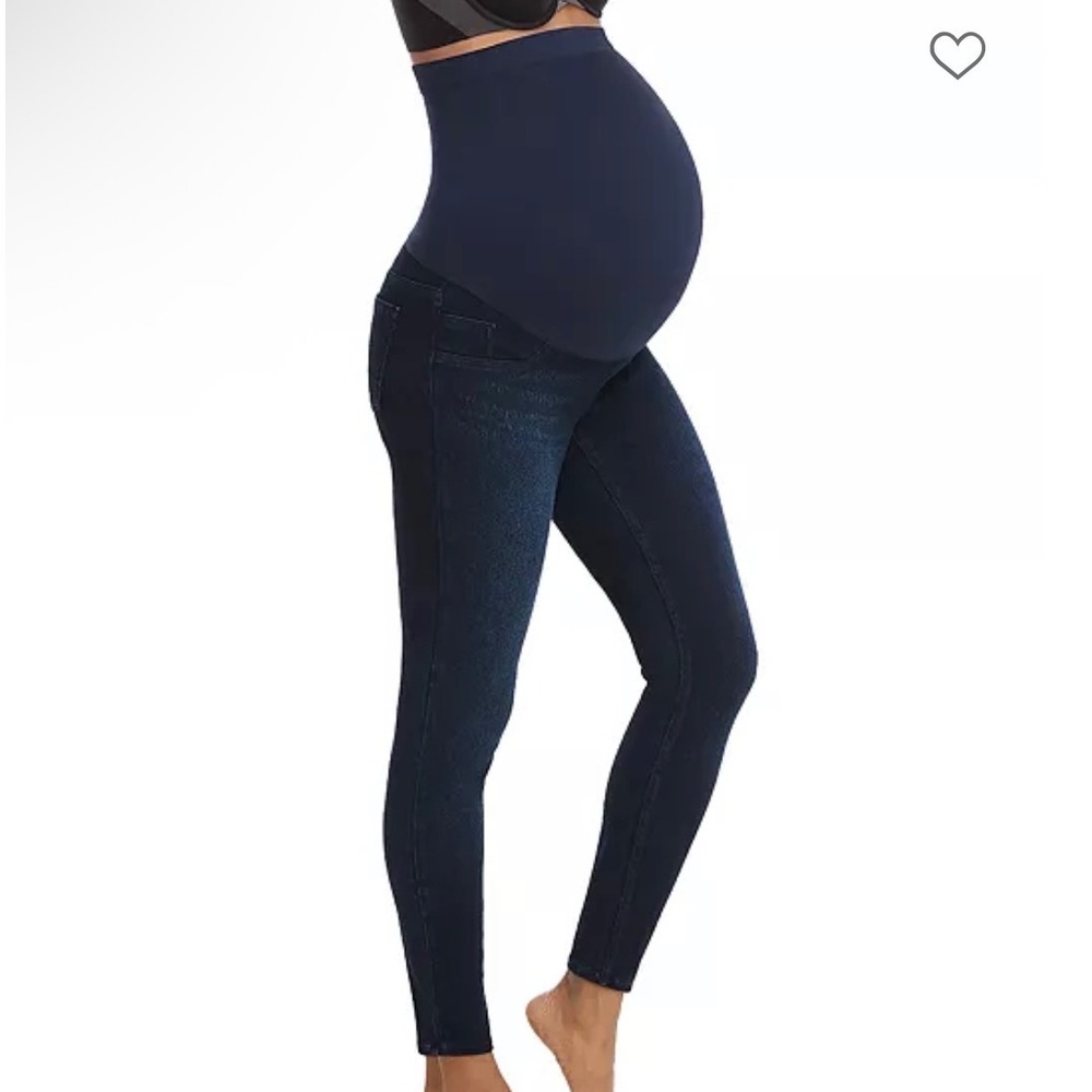 Spanx Womens Maternity Leggings XS Blue Mama Ankle Jean-ish 20154R New